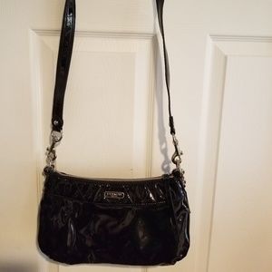 Coach Poppy Liquid Gloss Black Patent Leather Bag